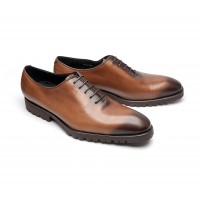 brown calf oxford with rubber commando sole