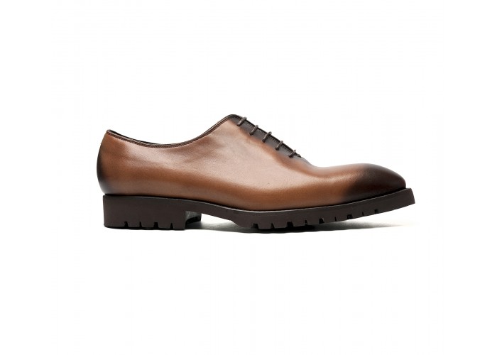 brown calf oxford with rubber commando sole