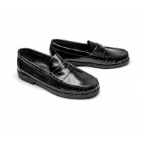 Black patent leather loafers