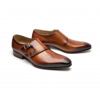 double monk in medium brown calf
