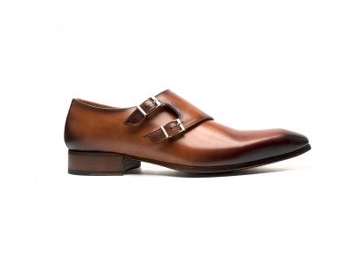 double monk in medium brown calf