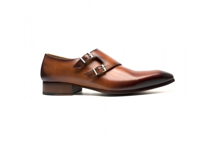 double monk in medium brown calf