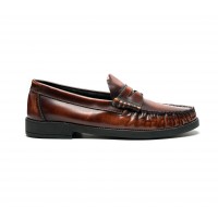 medium honey patent leather loafers