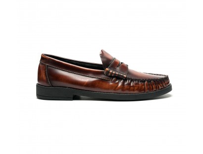 medium honey patent leather loafers