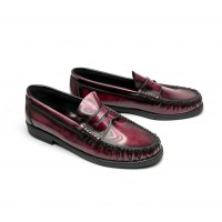 Burgundy patent leather loafers