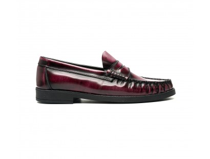 Burgundy patent leather loafers