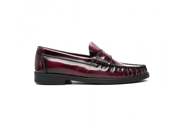 Burgundy patent leather loafers