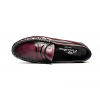 Burgundy patent leather loafers