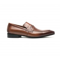 Brown leather loafer