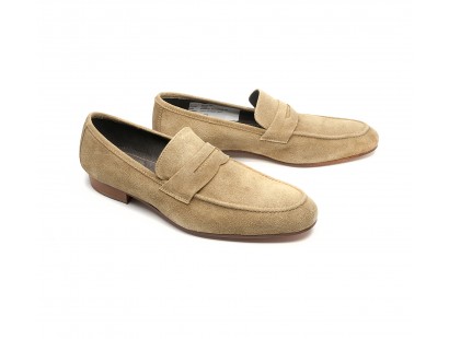 suede loafers beige