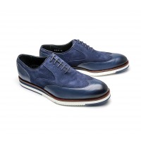 bi-material brogue with white sole