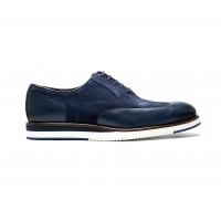 bi-material brogue with white sole