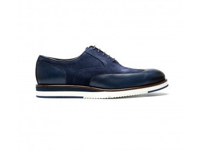 bi-material brogue with white sole