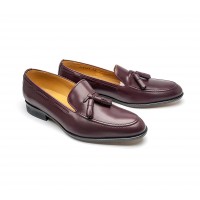 Burgndy calf tassel loafers