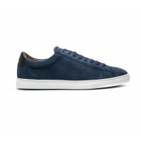 sneakers en veau velours bleu