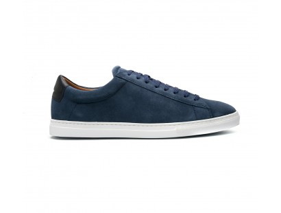 sneakers en veau velours bleu