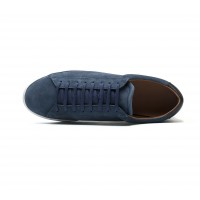 sneakers en veau velours bleu