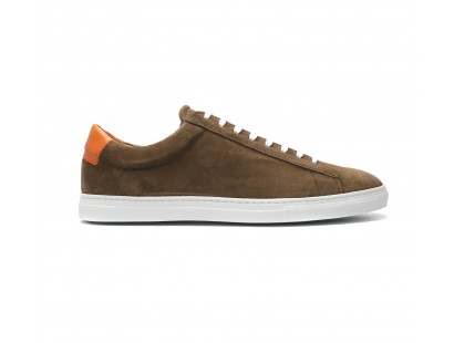 sneakers en veau velours marron