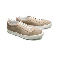 sneakers en veau velours nougat