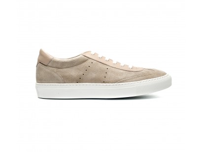 sneakers en veau velours nougat