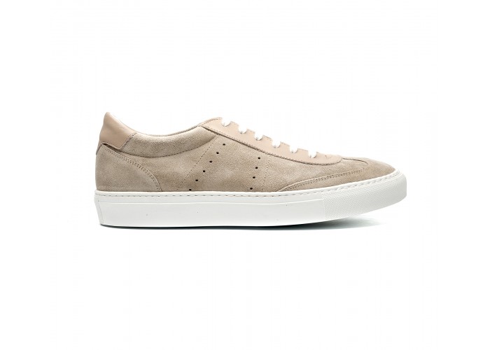 sneakers en veau velours nougat