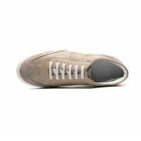 sneakers en veau velours nougat