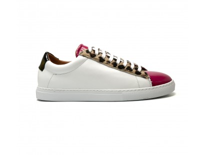 patent and calf leather sneakers