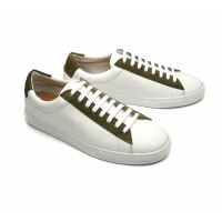 calf and suede leather sneakers