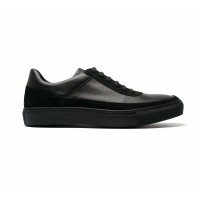 BI-MATERIAL BLACK SNEAKER