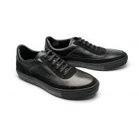 BI-MATERIAL BLACK SNEAKER