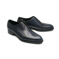 One cut oxfords patina in dark blue calf