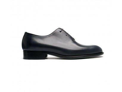 One cut oxfords patina in dark blue calf