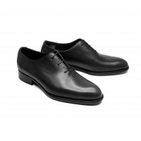 One cut oxfords patina in black calf