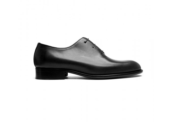 One cut oxfords patina in black calf