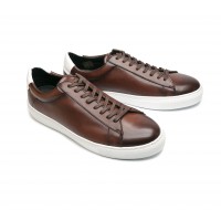 brown patinated calf sneakers