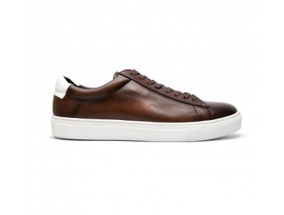 brown patinated calf sneakers