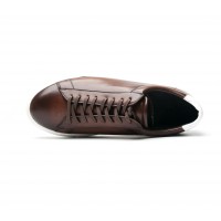 brown patinated calf sneakers