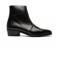 zipped boot in black calf