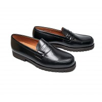 mocassin en veau noir semelle commando