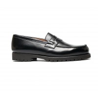 mocassin en veau noir semelle commando