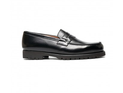 mocassin en veau noir semelle commando