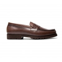 mocassin en veau marron semelle commando