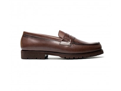 mocassin en veau marron semelle commando