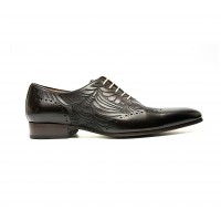 DARK BROWN CALF LASER OXFORD