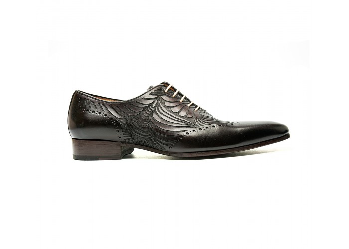 DARK BROWN CALF LASER OXFORD