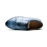 hand patinated and painter calf leather sneakers