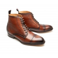 Bottine à lacets en veau marron